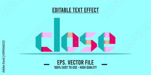 Close shop typography word art illustration, poster, editable text effect, file EPS