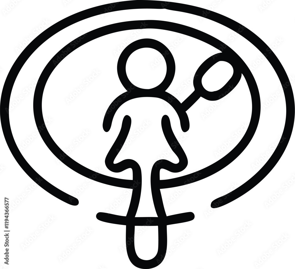 Black and white icon, female symbol, magnifying glass, circular design, minimalist illustration, gender studies concept, search for women's issues, reproductive health symbol, simplistic line art, bol Black and white icon, female symbol, magnifying glass, circular design, minimalist illustration, gender studies concept, search for women's issues, reproductive health symbol, simplistic line art, bol