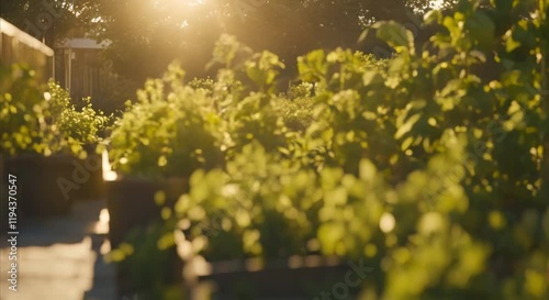 Herbal Rooftop Garden at Sunrise