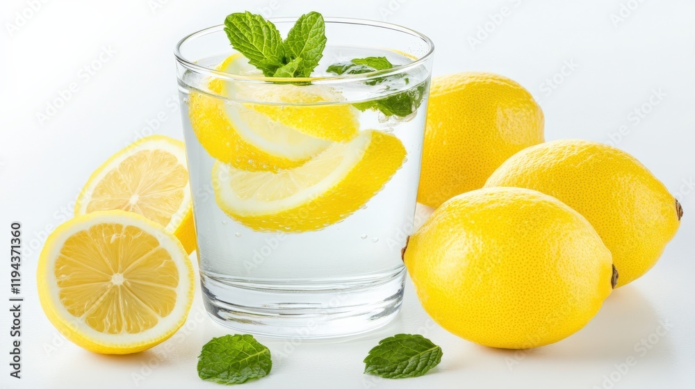 Refreshing Lemon Water with Mint Leaves - Perfect for Hydration and Wellness Refreshing Lemon Water with Mint Leaves - Perfect for Hydration and Wellness