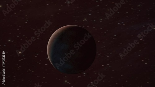 The mesmerizing sight of a mysterious planet spinning on its axis and hurtling into the darkness of the universe.