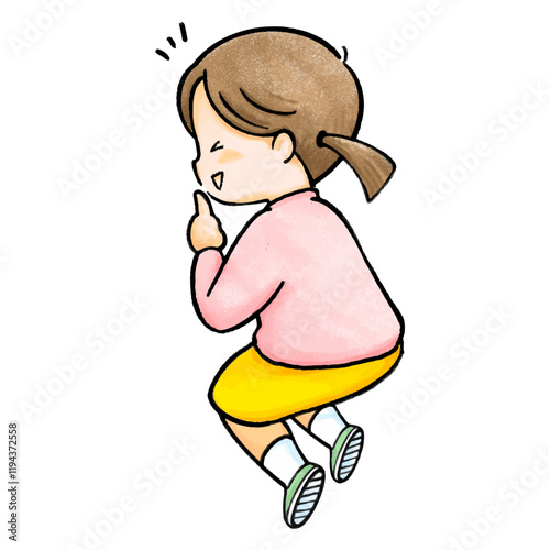 ないしょ話をしている女の子のイラスト