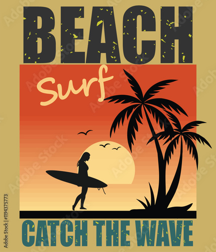 silhouette on the beach t-shirt design