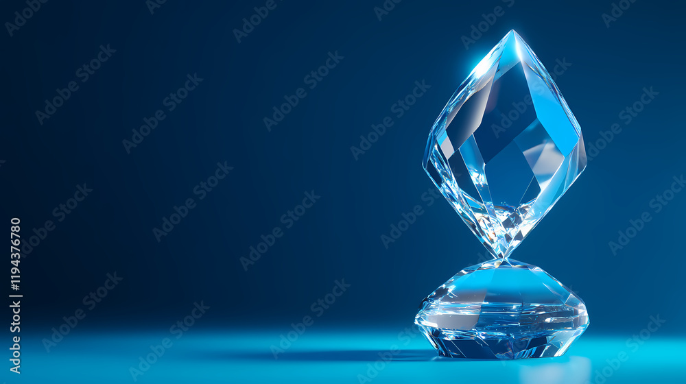 Artistic display of a dazzling crystal Artistic display of a dazzling crystal