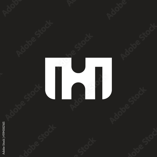 MH or HM letter logo design logotype concept, modern elegant stylish art line vector illustration, professional letter icon design.