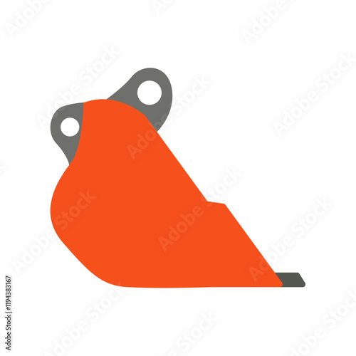 orange bucket excavator attachment flat icon design