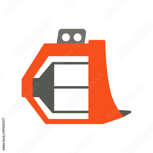 orange rotary screening excavator attachment