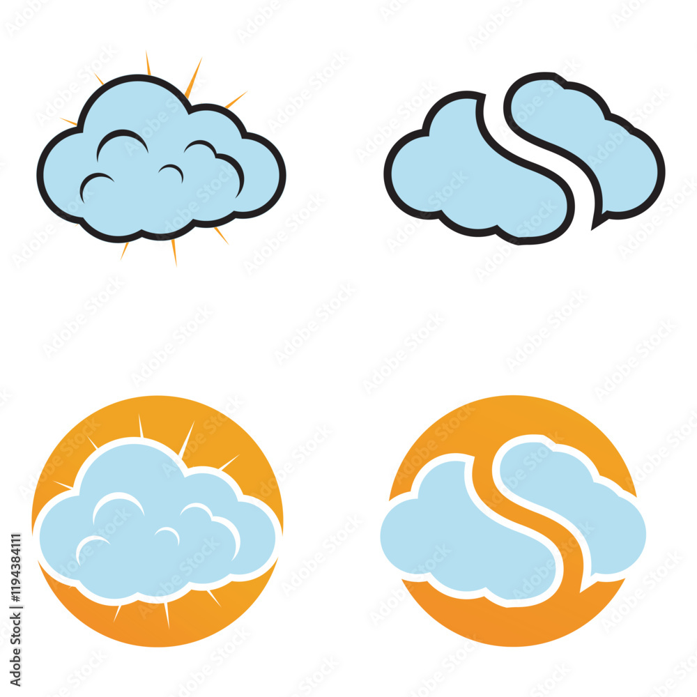 Cloud logo template vector icon illustration design Cloud logo template vector icon illustration design