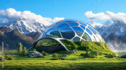 Modern Eco-Friendly Dome House in Scenic Mountain Landscape