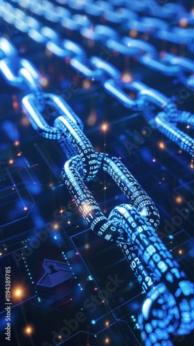 A digital representation of a chain symbolizing blockchain technology.