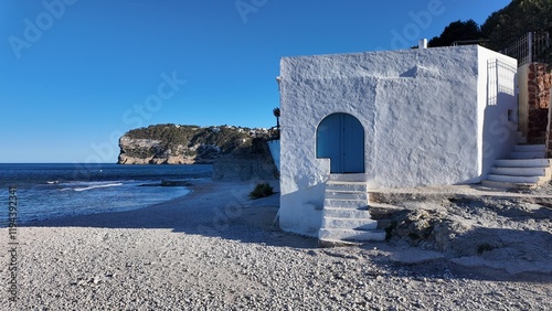 Quadro em tela Vistas de la cala del Portitxol en Javea, Xabia, en Alicante (España)