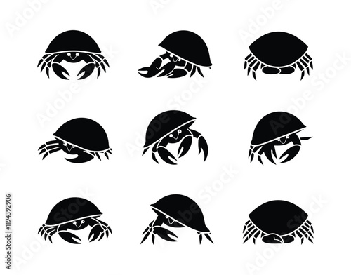 Elegant Hermit Crab Silhouette Collection