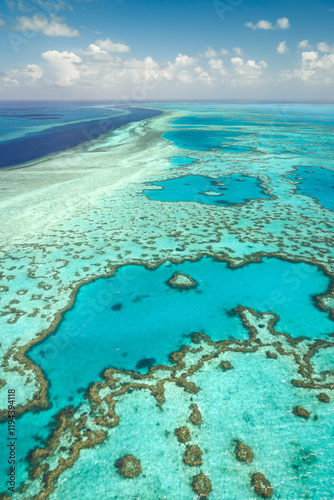 Aerial view of Hardy reef, Great Barrier Reef, Queensland, Australia photo