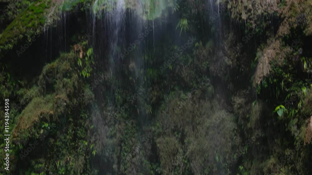 Close up view, bottom to top, Tumalog Falls in Cebu, Philippines Close up view, bottom to top, Tumalog Falls in Cebu, Philippines