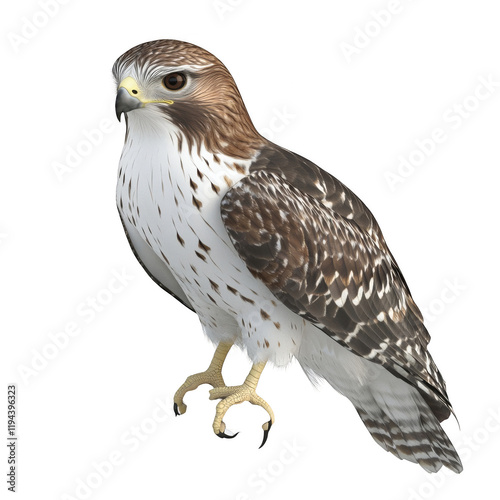 fierce 3D hawk perched with sharp gaze photo