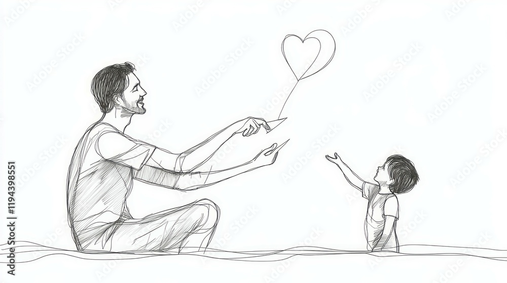 father taking care of his child illustration father taking care of his child illustration