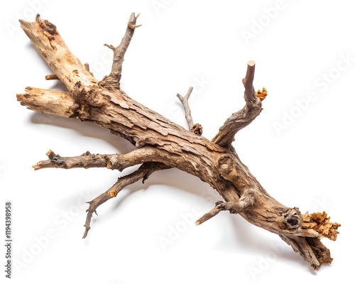 dried tree branch isolated on a white background