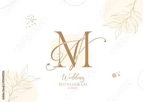 NM and  MN wedding initial monogram logo