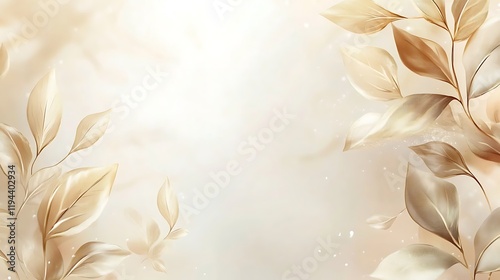 Elegant Golden Leaves Soft Background Design