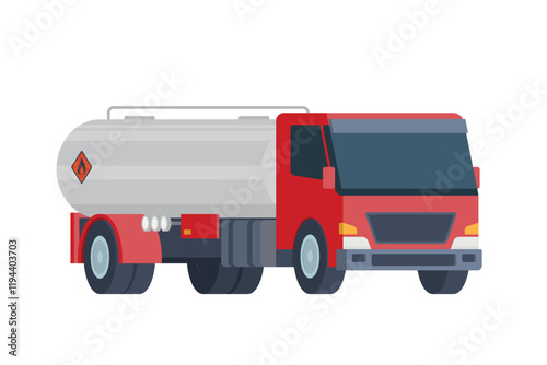Oil Tanker Truck Vector Illustration. Fully Editable and Scalable Design