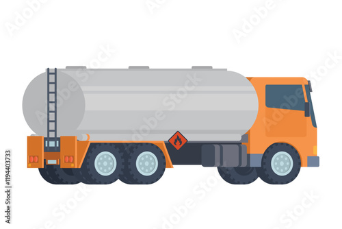 Oil Tanker Truck Vector Illustration. Fully Editable and Scalable Design