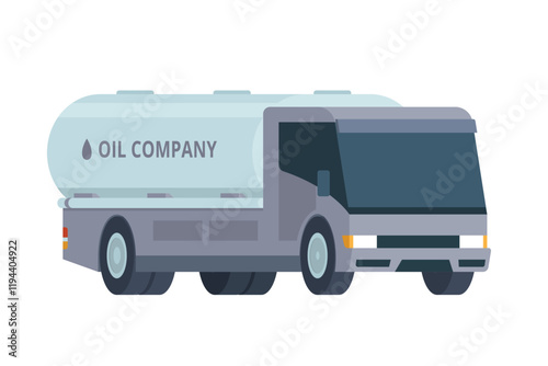 Oil Tanker Truck Vector Illustration. Fully Editable and Scalable Design