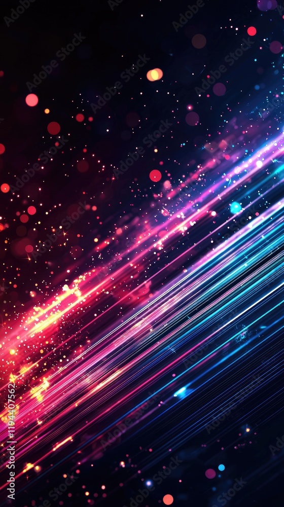 Obraz premium Dynamic sci-fi background with vibrant light trails abstract digital space colorful environment futuristic concept