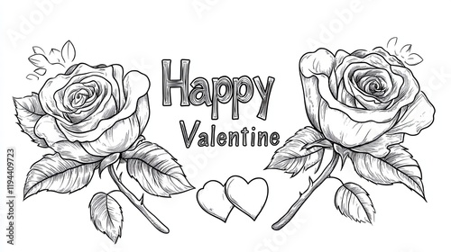 love flowers happy valentine, white background 