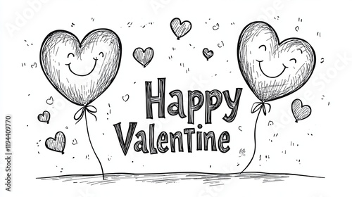 love balloon happy valentine, white background 