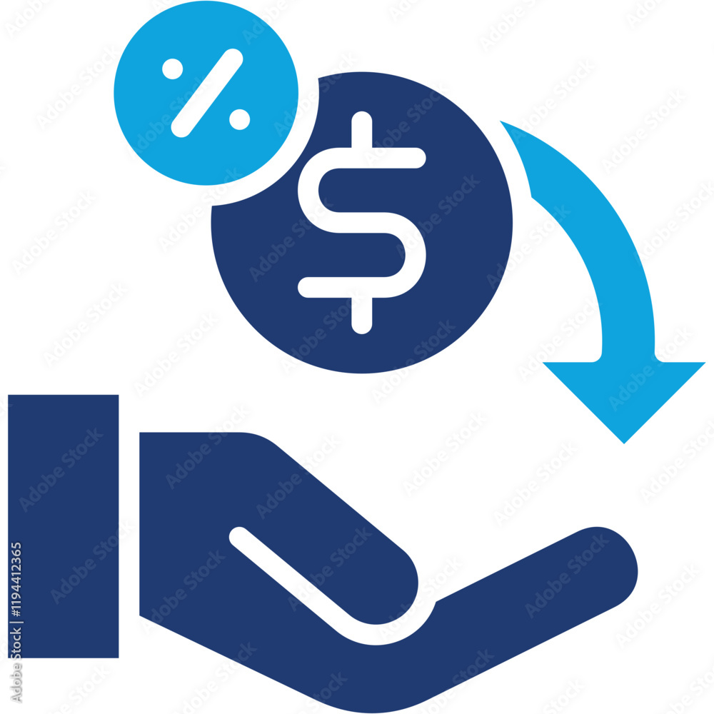 Interest Payment mixed color icon Interest Payment mixed color icon
