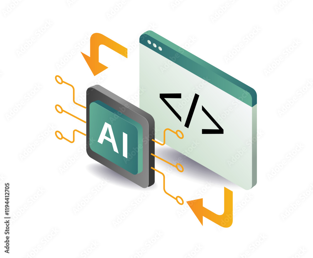 Artificial intelligence prompt concept illustration Artificial intelligence prompt concept illustration