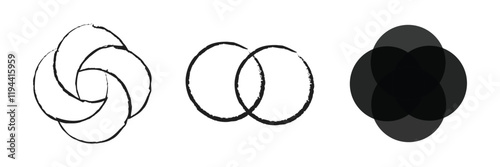 Intersection of two sets venn diagram in mathematics. Venn Diagram. Eps 10.