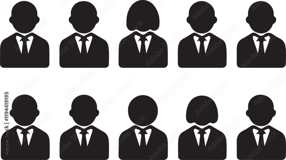 Silhouette Business Team Vector Illustration Silhouette Business Team Vector Illustration