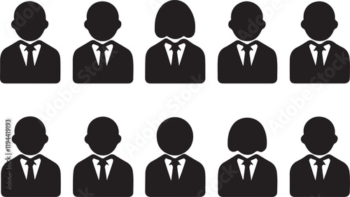 Silhouette Business Team Vector Illustration