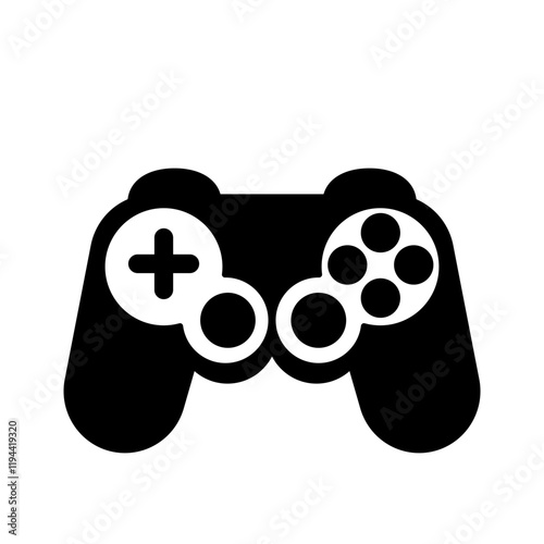 Game joystick icon for playing computer games. Flat vector illustration on white background