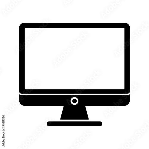 Minimalist Desktop Monitor Silhouette Vector Design