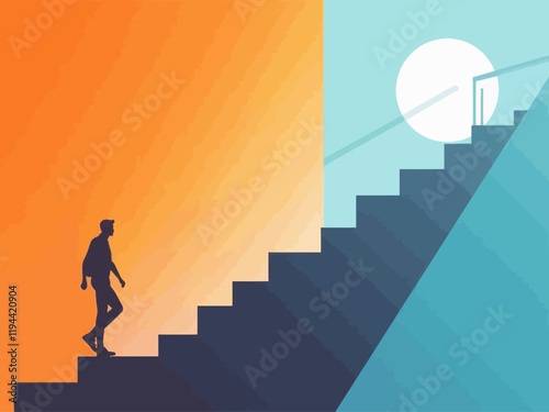 motivational thumbnail design featuring a bright, uplifting background with a mix of warm and cool colors, such as orange and blue gradients