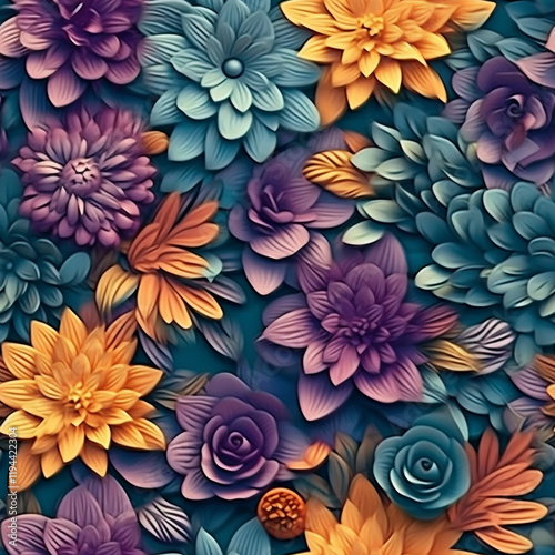 Beautiful pink and red colored flower background Dark floral background wallpaper design with multicolor flowers and leaves

