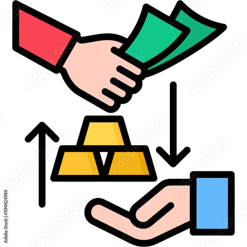 Pawnshop Loan lineal color icon