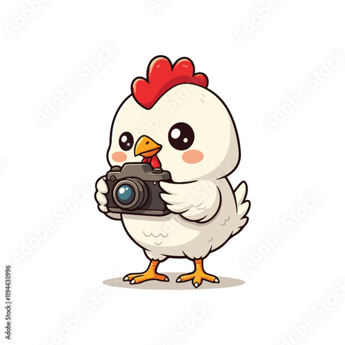 Cute Chicken Hen Standing Cartoon Vector Icon Illustration Animal Nature Icon Isolated Flat Vector