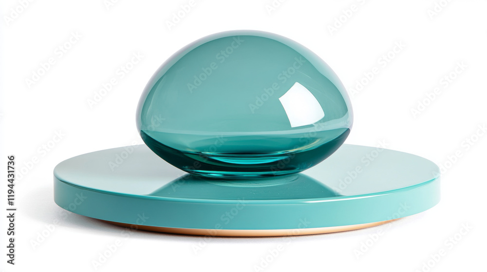 Turquoise product 3d circle podium background with ball. Empty dimensional platform object with shadow to display cosmetic presentation or advertising with metallic sphere minimal decoration Turquoise product 3d circle podium background with ball. Empty dimensional platform object with shadow to display cosmetic presentation or advertising with metallic sphere minimal decoration