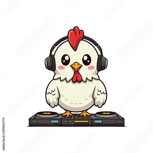 Cute Chicken Hen Standing Cartoon Vector Icon Illustration Animal Nature Icon Isolated Flat Vector