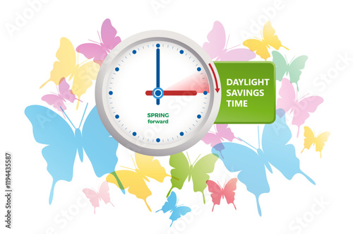 Clock showing the one hour change during the daylight saving time