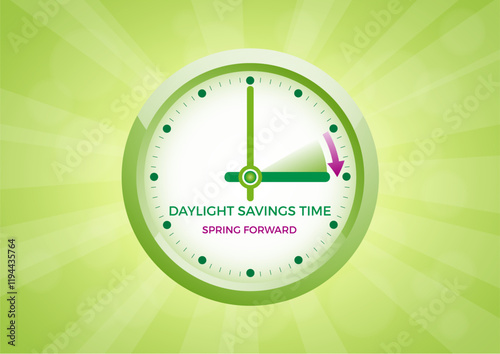 Clock showing the one hour change during the daylight saving time