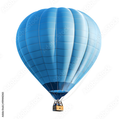 Blue Hot Air Balloon Soaring High, Isolated on Transparent Background