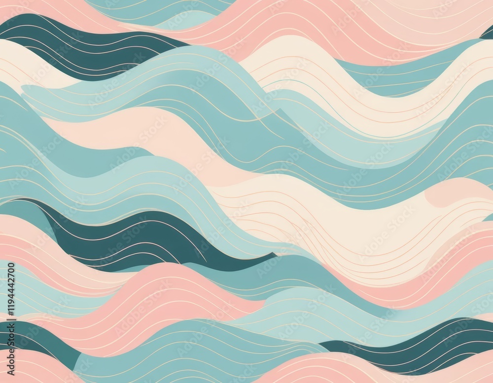 Seamless Pastel Wave Pattern: Abstract Background with Soft, Elegant Curves and Delicate Lines Seamless Pastel Wave Pattern: Abstract Background with Soft, Elegant Curves and Delicate Lines