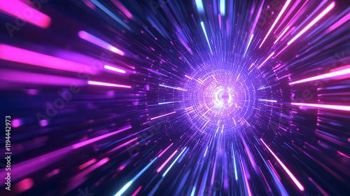 Vibrant neon light explosion with futuristic tones.