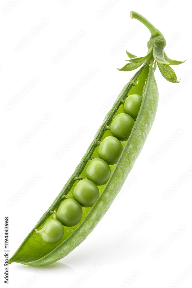 Green Pea pod, On isolated white background. Clipping path - full depth Green Pea pod, On isolated white background. Clipping path - full depth