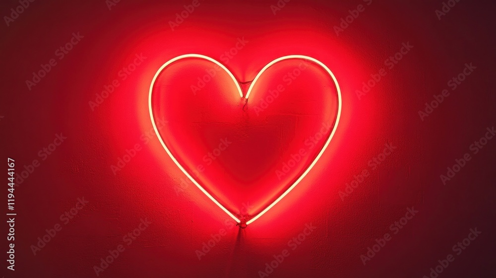 Horizontal Valentine's Day header featuring a glowing heart shape on a bright red backdrop, ideal for posters, cards, or website designs Horizontal Valentine's Day header featuring a glowing heart shape on a bright red backdrop, ideal for posters, cards, or website designs