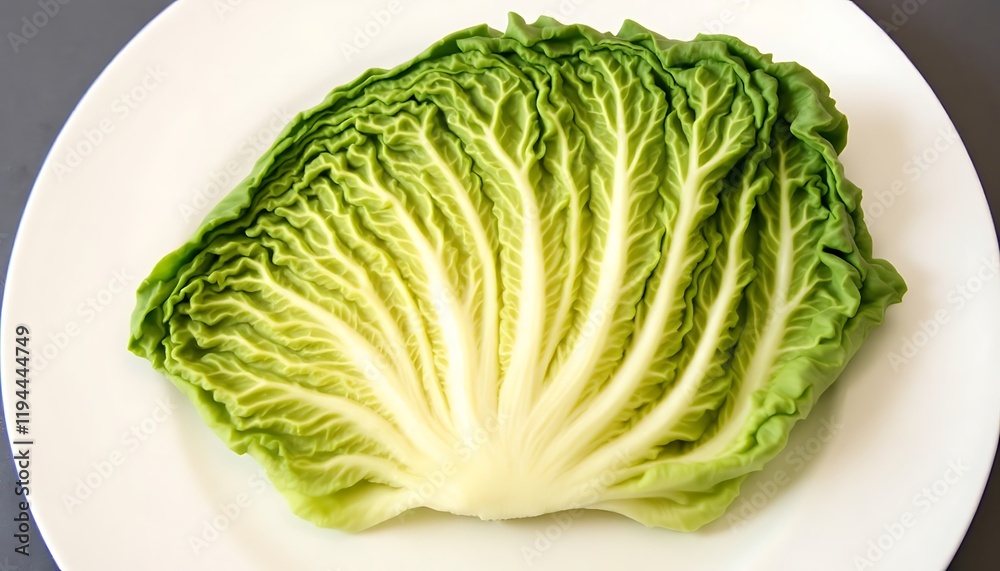 Fresh Napa Cabbage Leaf: A Vibrant, Minimalist Still Life Fresh Napa Cabbage Leaf: A Vibrant, Minimalist Still Life